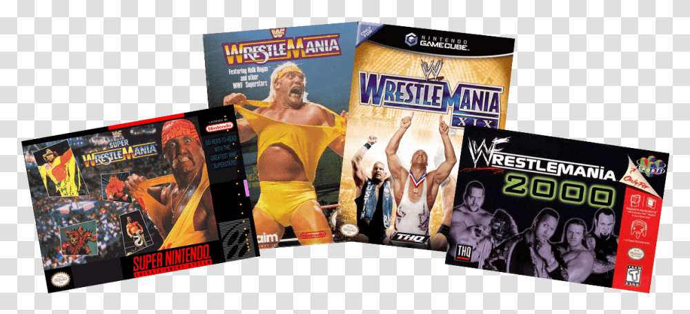 Wrestlemania Game Boxes Wrestlemania, Person, Advertisement, Poster, Flyer Transparent Png