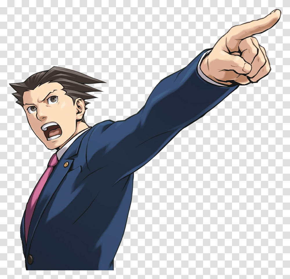 Wright Objecting Trilogy Art Phoenix Wright Ace Attorney, Performer, Person, Human, Hand Transparent Png