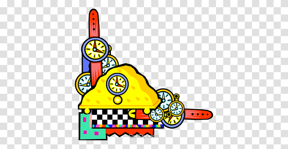 Wristwatches And Mantle Clocks Royalty Free Vector Clip Art, Pac Man, Angry Birds, Super Mario Transparent Png