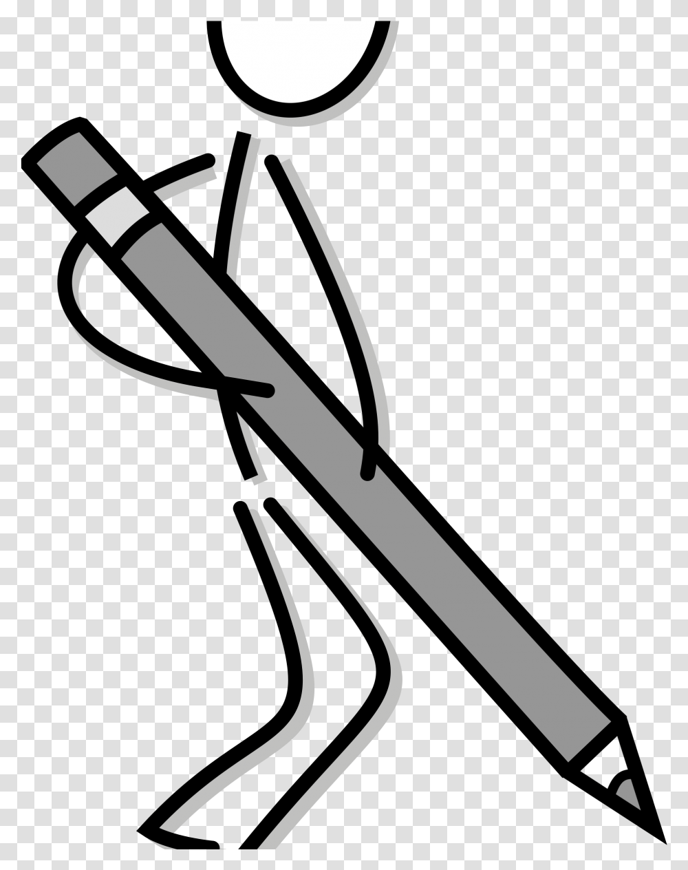 Write Clipart Stick Figure Writing Clipart, Sword, Blade, Weapon, Weaponry Transparent Png