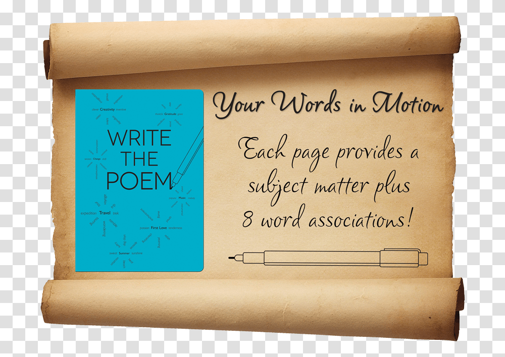 Write The Poem Handwriting, Scroll Transparent Png
