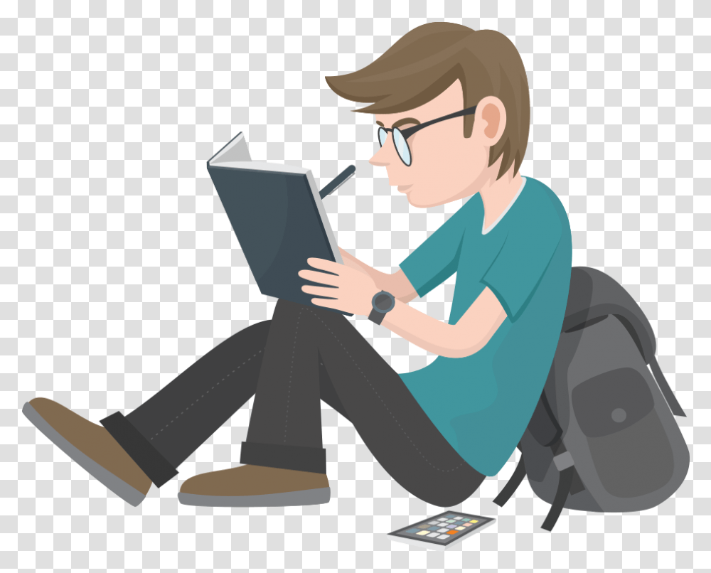 Writing A Test Writing, Person, Sitting, Reading, Kneeling Transparent Png
