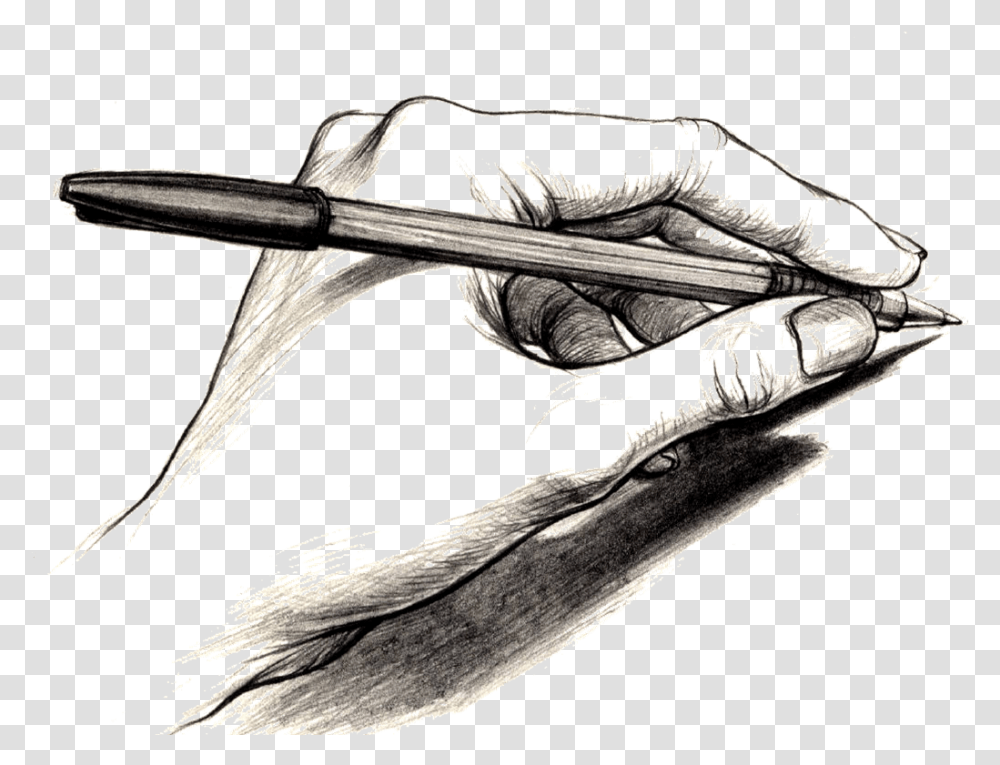 Writing Hand Drawing, Bird, Animal, Weapon Transparent Png