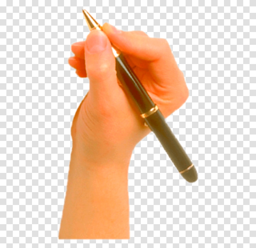 Writing Hand With Pen Hand With Pen, Person, Human, Finger Transparent Png