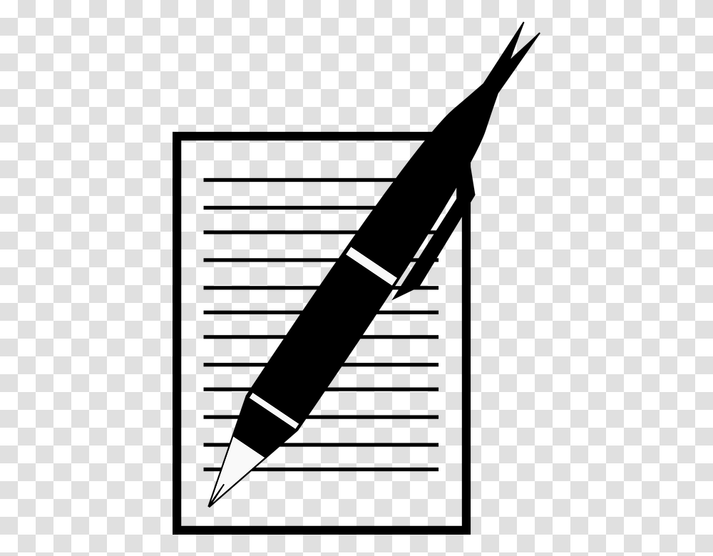 Writing Pen And Paper, Gray, Silhouette Transparent Png