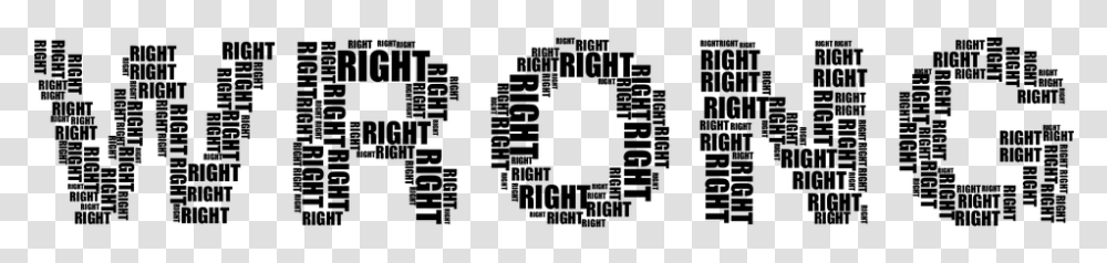 Wrong Right Correct Incorrect Abstract Typography Wrong Word Typography, Gray, World Of Warcraft Transparent Png