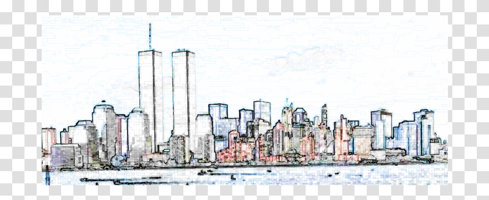 Wtc White Art Svg Clip Arts World Trade Center Outline, Building, Urban, City, High Rise Transparent Png