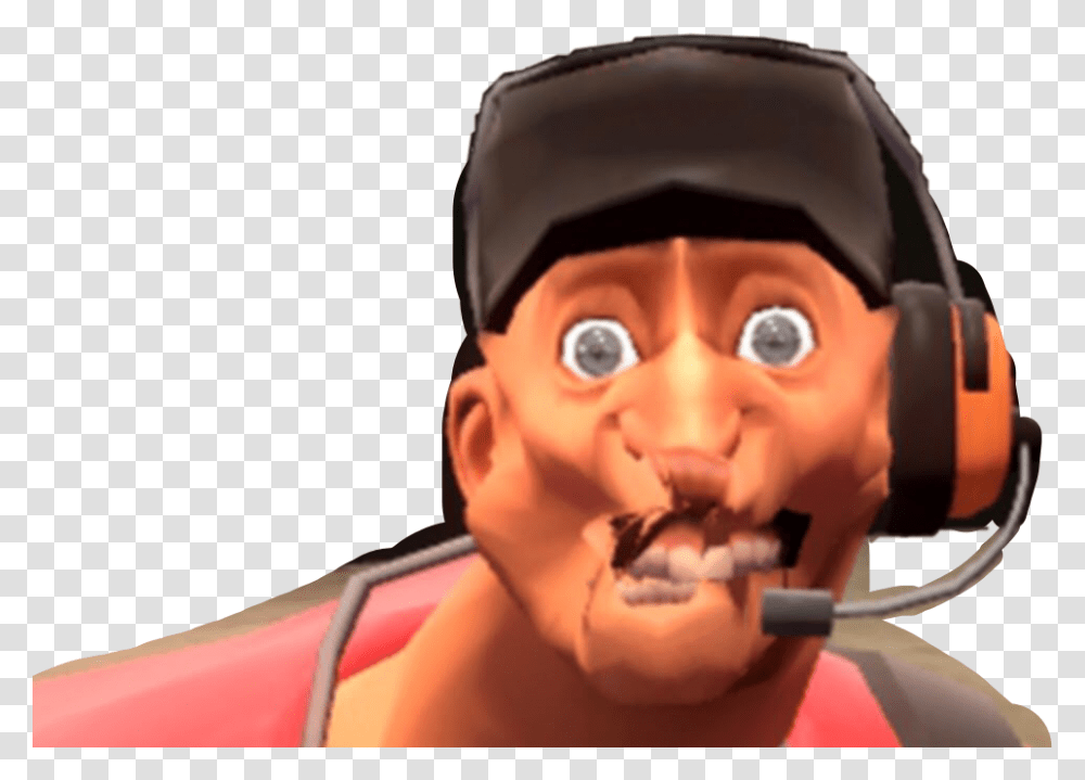 Wtf Interesting Tf2 Tf2scout Meemorpaap Meme Tf2 Scout Meme Face, Helmet, Apparel, Person Transparent Png
