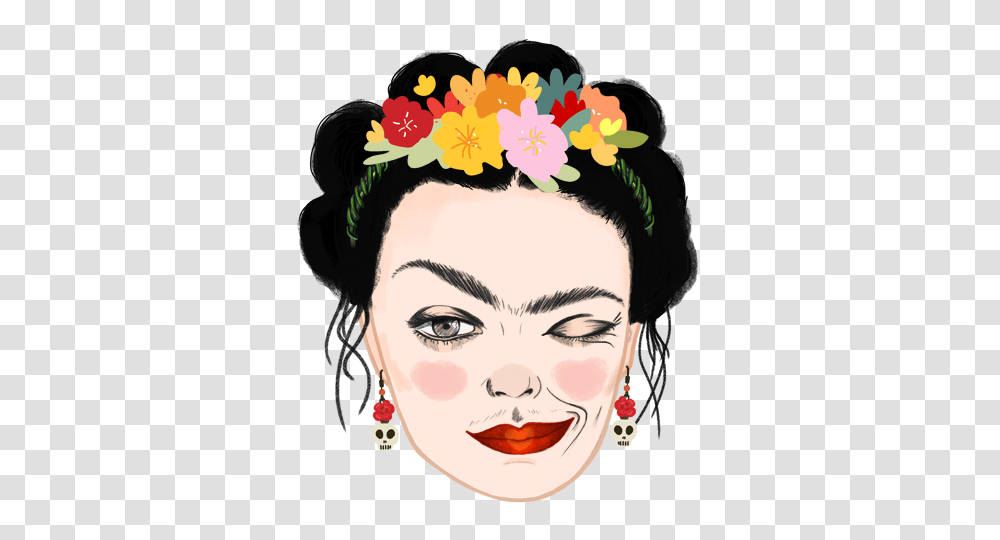 Wuwu People Frida Kahlo Emoji Design On Pantone Canvas Gallery, Head, Face, Person Transparent Png