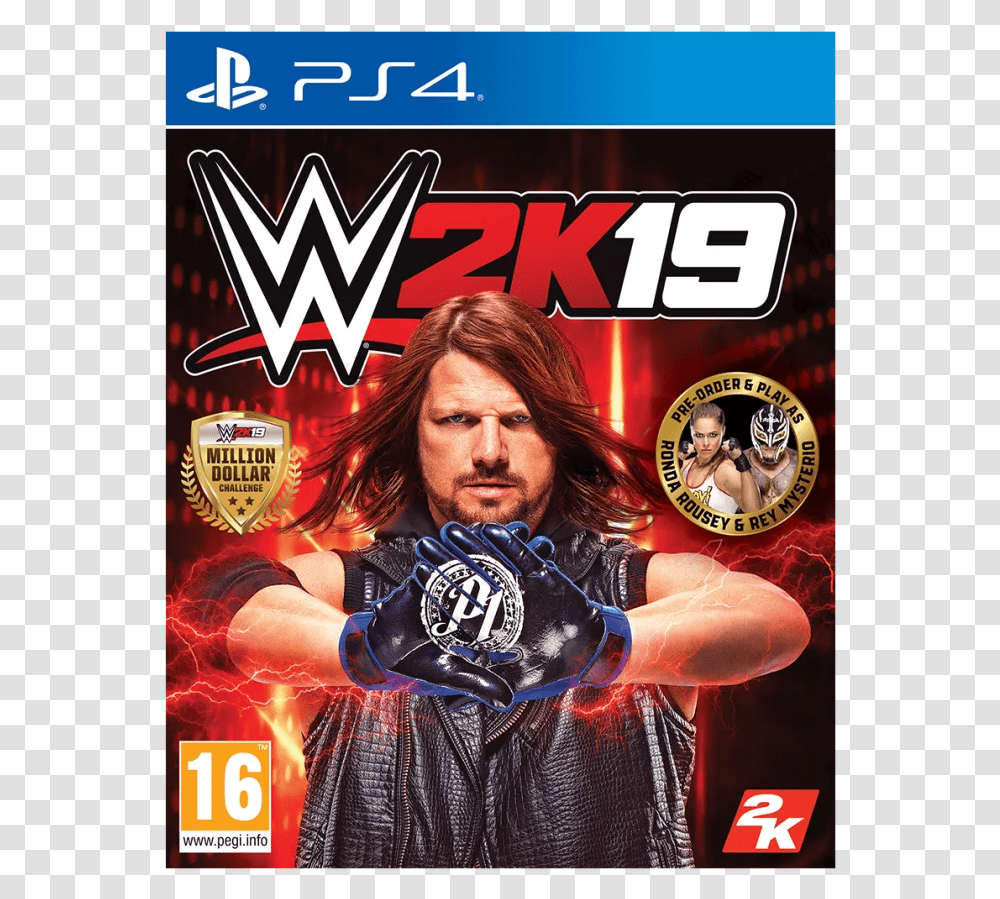 Wwe 2k19 Rey Mysterio And Ronda Rousey Pack, Person, Human, Advertisement, Poster Transparent Png