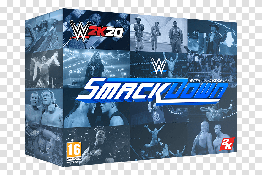Wwe 2k20 Smackdown 20th Anniversary Edition, Person, Poster, Advertisement, Helmet Transparent Png