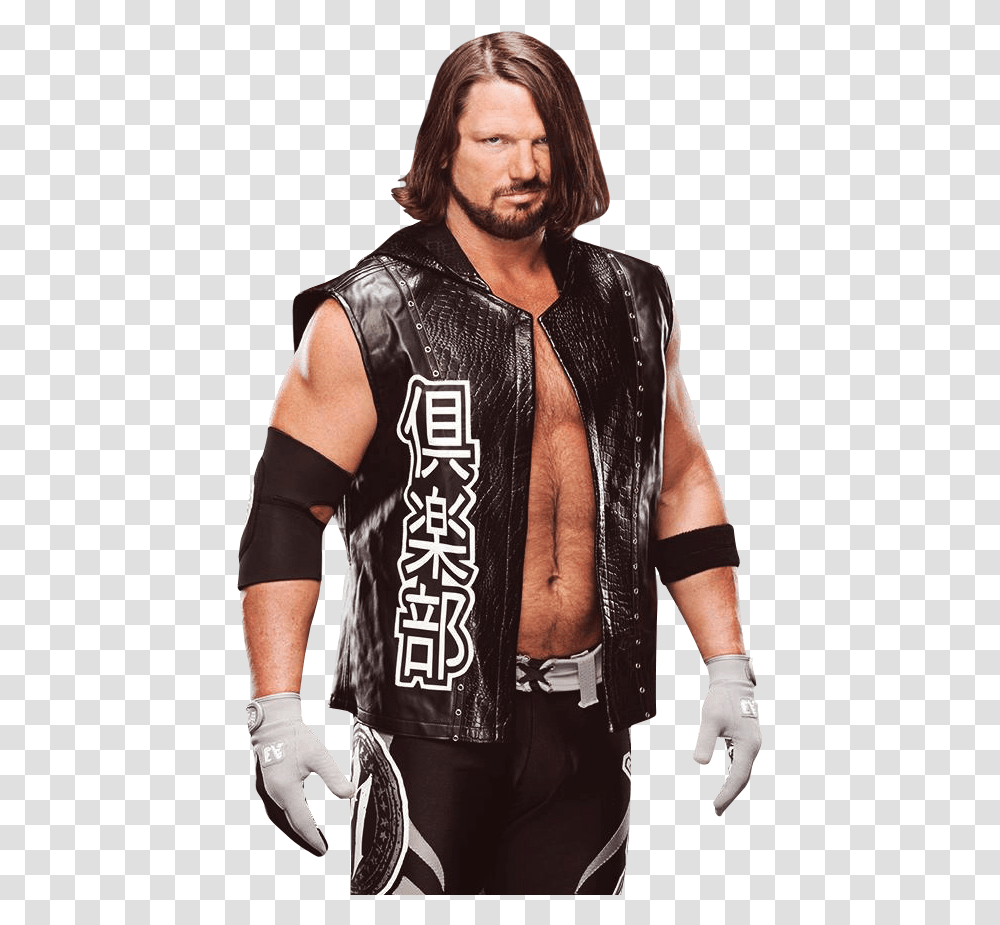 Wwe Aj Styles United States Champion, Person, Vest, Skin Transparent Png