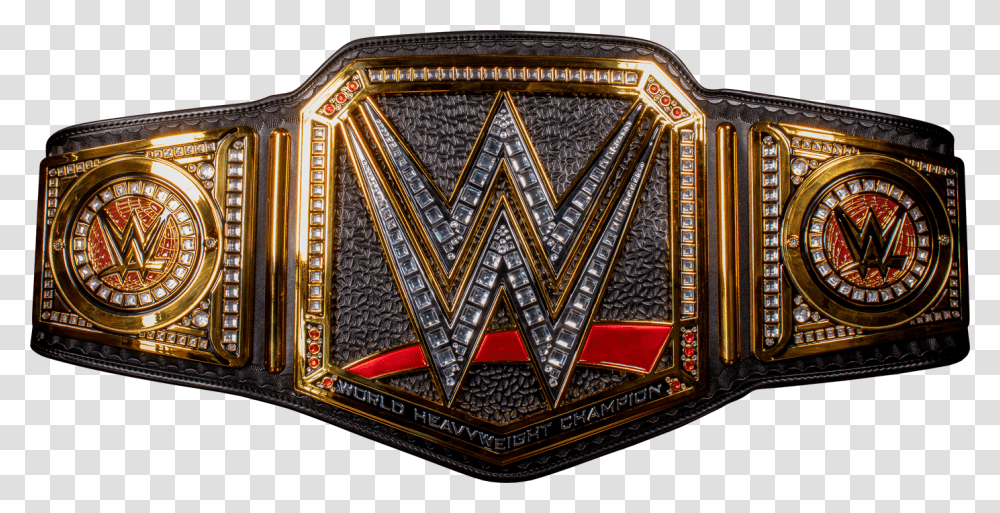 Wwe Championship Title Belt Life Size Belt, Logo, Trademark, Wristwatch Transparent Png