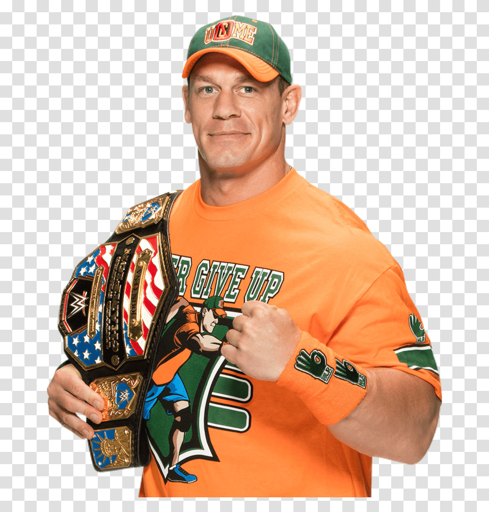 Wwe John Cena World Champion, Person, Cap, Hat Transparent Png