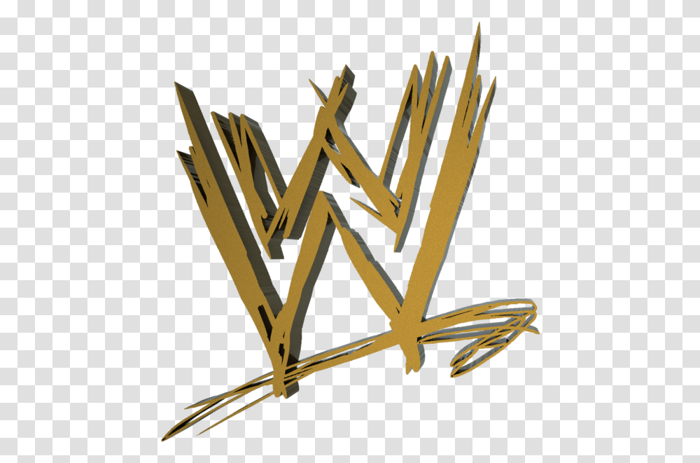 Wwe Logo 3d Gold Gold Wwe Logo, Text, Triangle Transparent Png