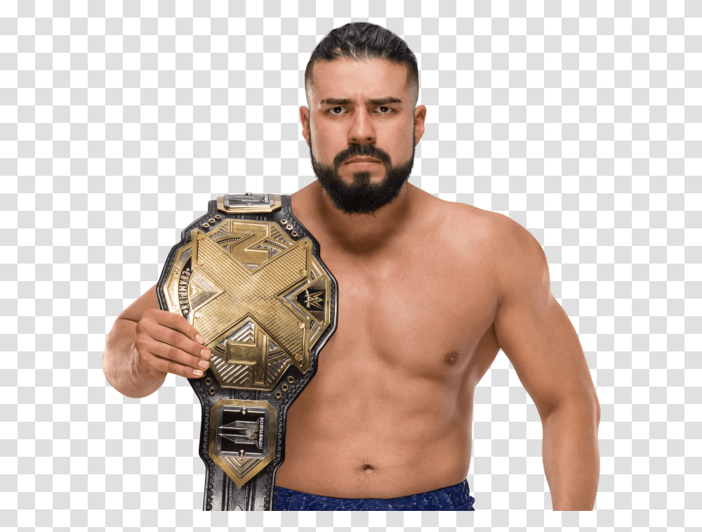 Wwe Nxt Andrade Cien Almas, Person, Human, Trophy, Gold Transparent Png