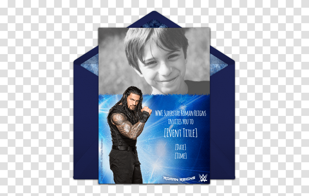 Wwe Roman Reigns Invitations Party Birthday Roman Reigns Birthday Invitations, Poster, Advertisement, Flyer, Paper Transparent Png