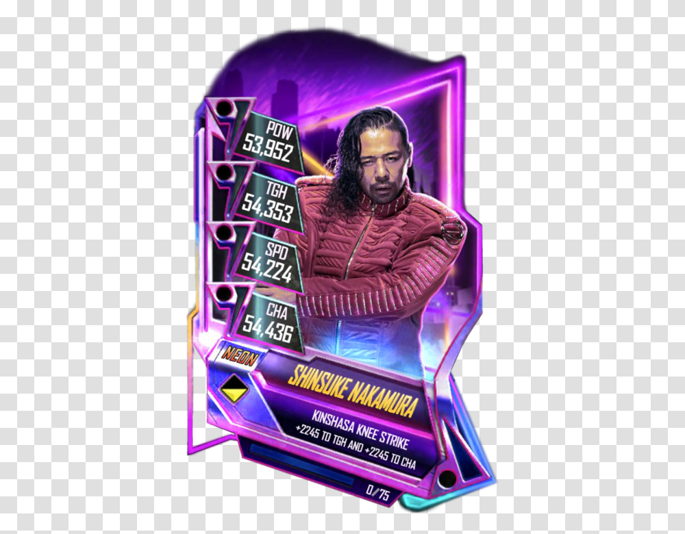 Wwe Supercard Neon Cards, Person, Human, Game, Gambling Transparent Png