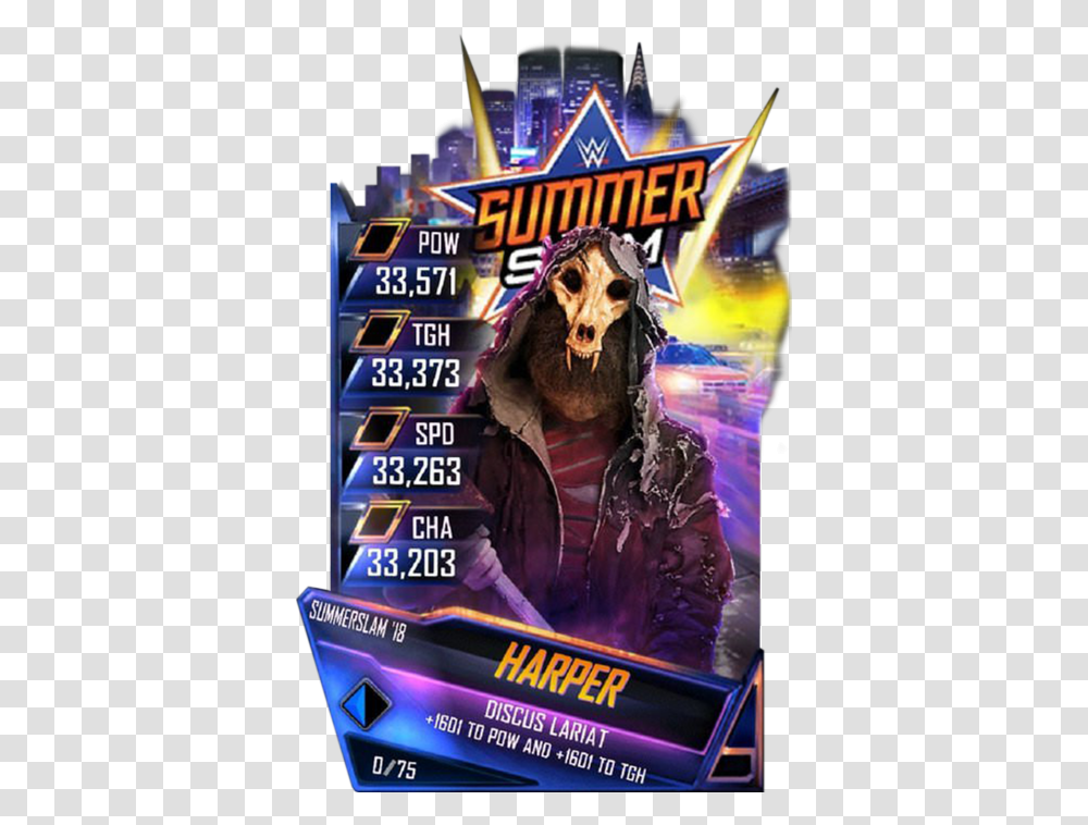 Wwe Supercard Summerslam 18 Cards, Person, Paper, Advertisement, Flyer Transparent Png