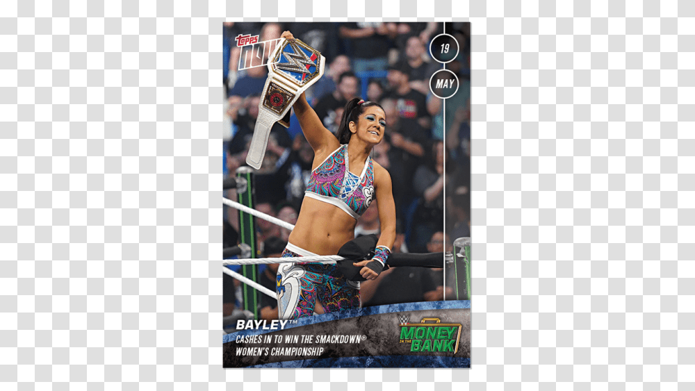 Wwe Topps Now Card Wwe Bayley Smackdown Champion, Person, Sport, Skateboard, Working Out Transparent Png