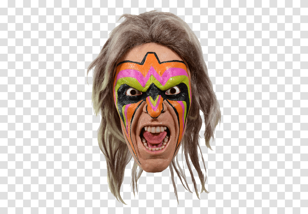 Wwe Ultimate Warrior Adult Size Halloween Mask Wwe Ultimate Warrior Mask, Face, Person, Human, Head Transparent Png