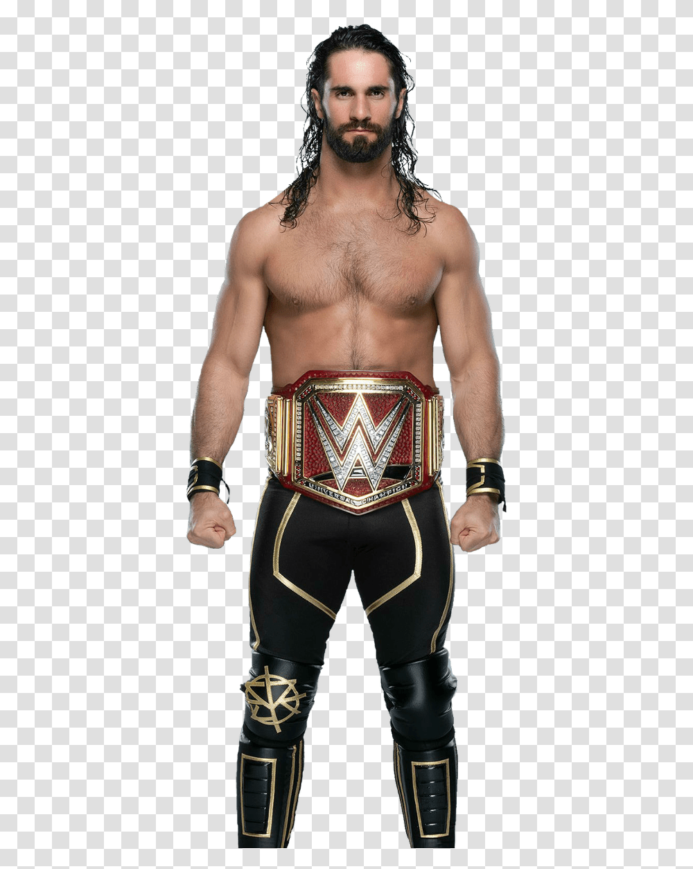 Wwe Universal Championship Seth Rollins Wrestlemania 35 Attire, Person, Buckle, Costume, Hand Transparent Png