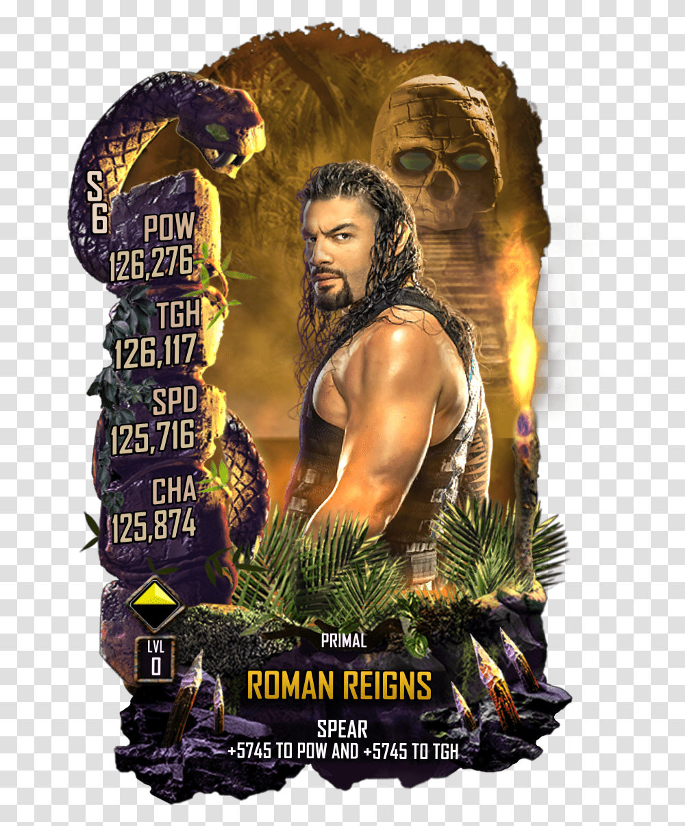 Wwesc S6 Roman Reigns Primal Wwe Supercard Primal Tier, Poster, Advertisement, Flyer, Paper Transparent Png