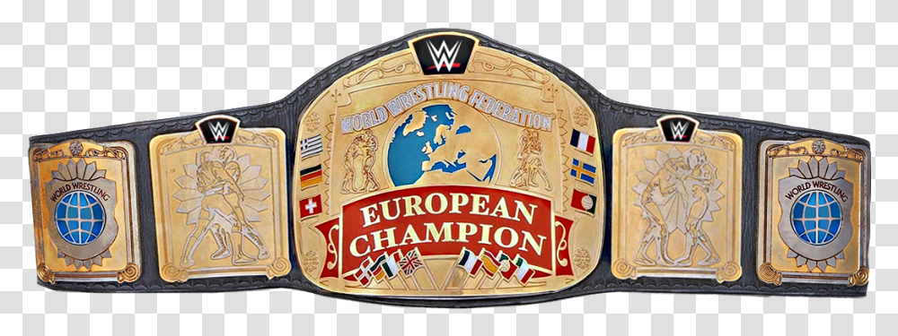 Wwf European Championship Belt, Buckle, Logo Transparent Png