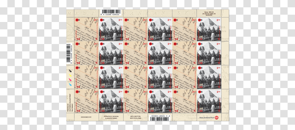 Wwi Stamp Sheet Audi, Person, Advertisement, Poster Transparent Png