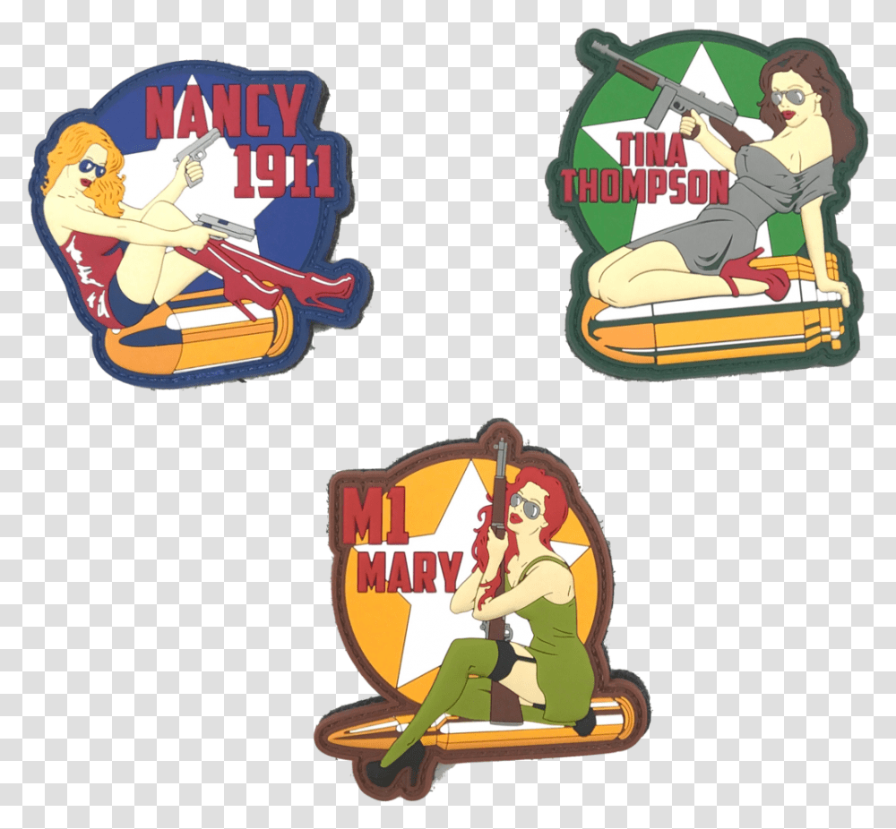 Wwii Pinup 3 Pack Bundle Pin Up Morale Patch, Person, Adventure, Leisure Activities, Word Transparent Png