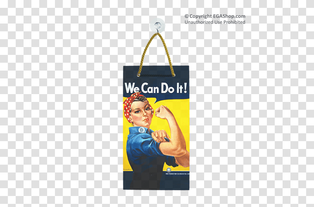 Wwii Poster Rosie The Riveter Suncatcher, Person, Advertisement, Bag Transparent Png