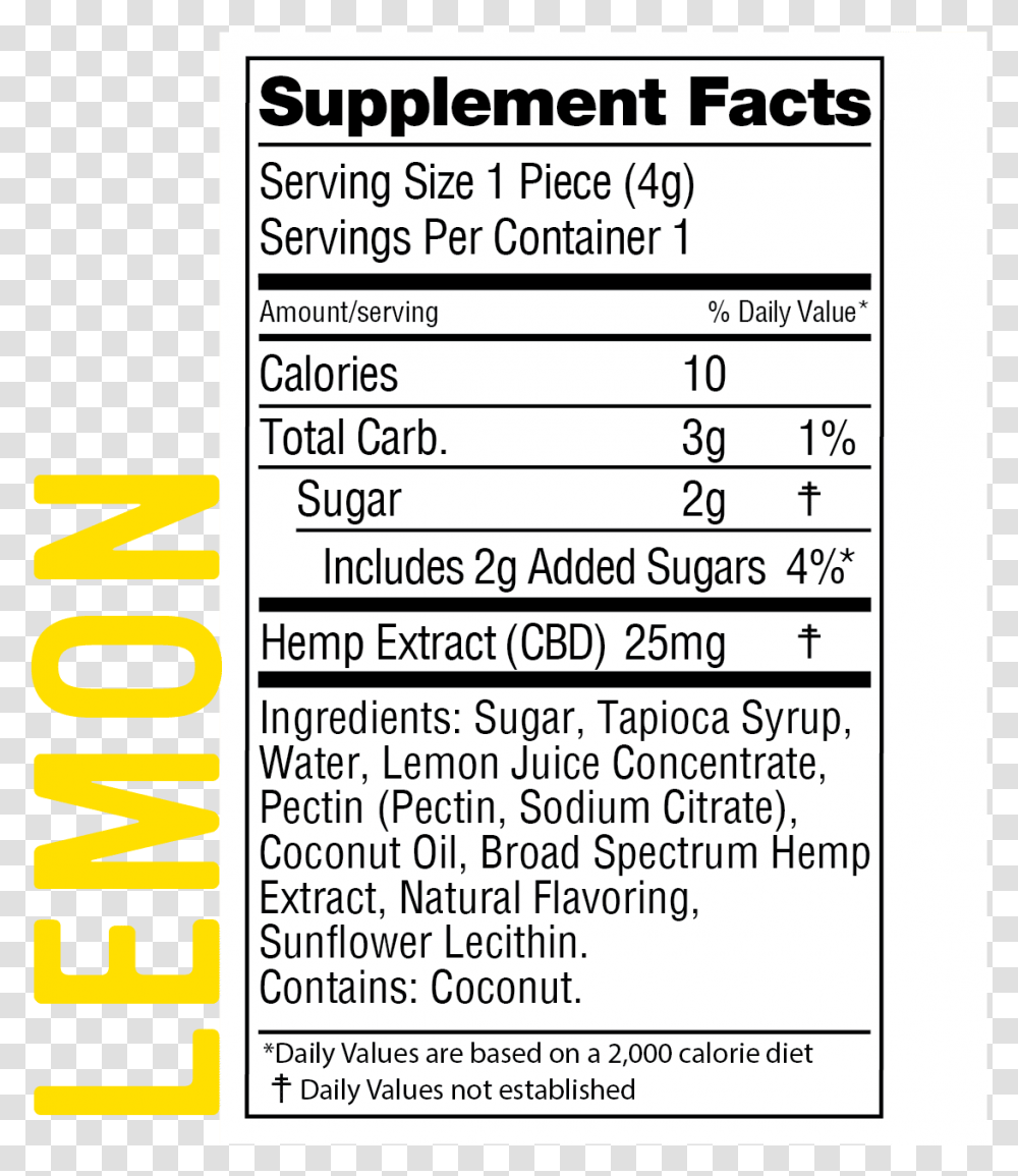 Wyld Cbd Lemon Gummies Nutrition Facts Nutrition Facts, Label, Word, Flyer Transparent Png