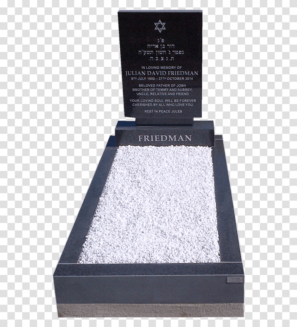 X 1078 Headstone Memorial With Pebbles, Rug, Tomb, Tombstone, Plaque Transparent Png