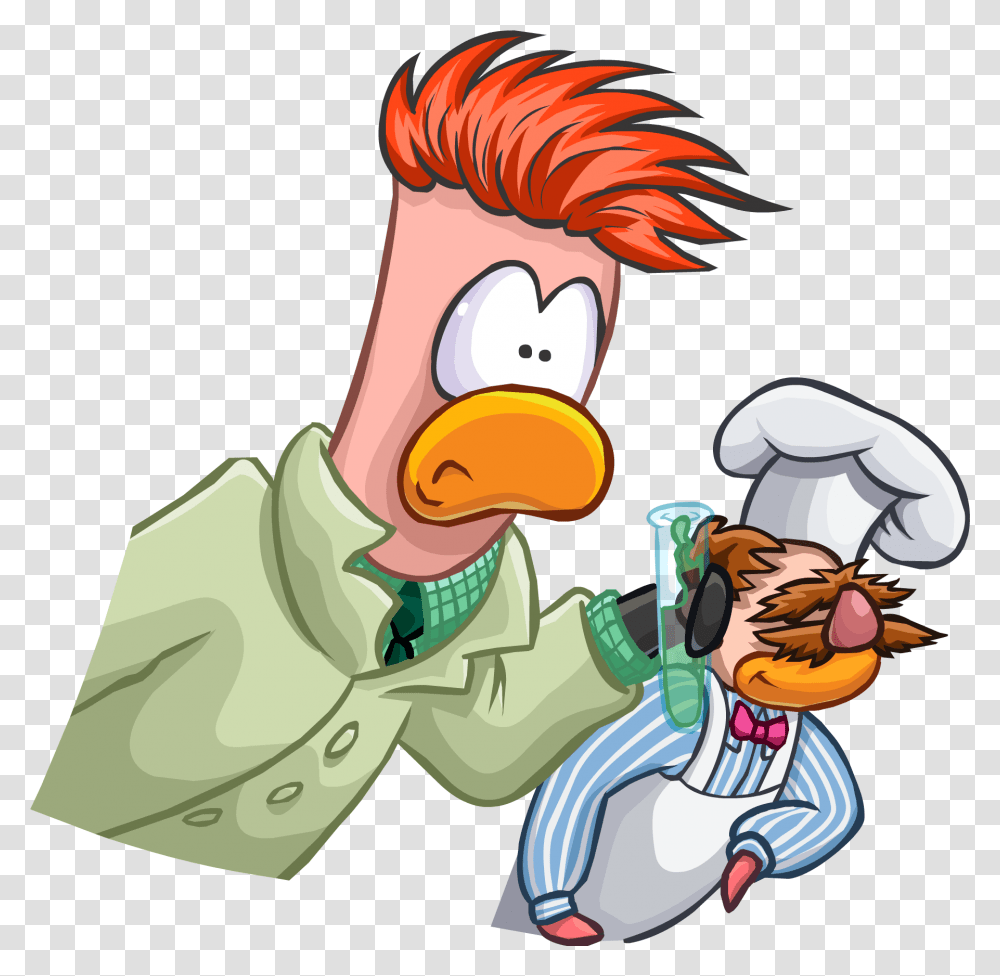 X 1761 28 Muppets Club Penguin Bunsen, Chef Transparent Png