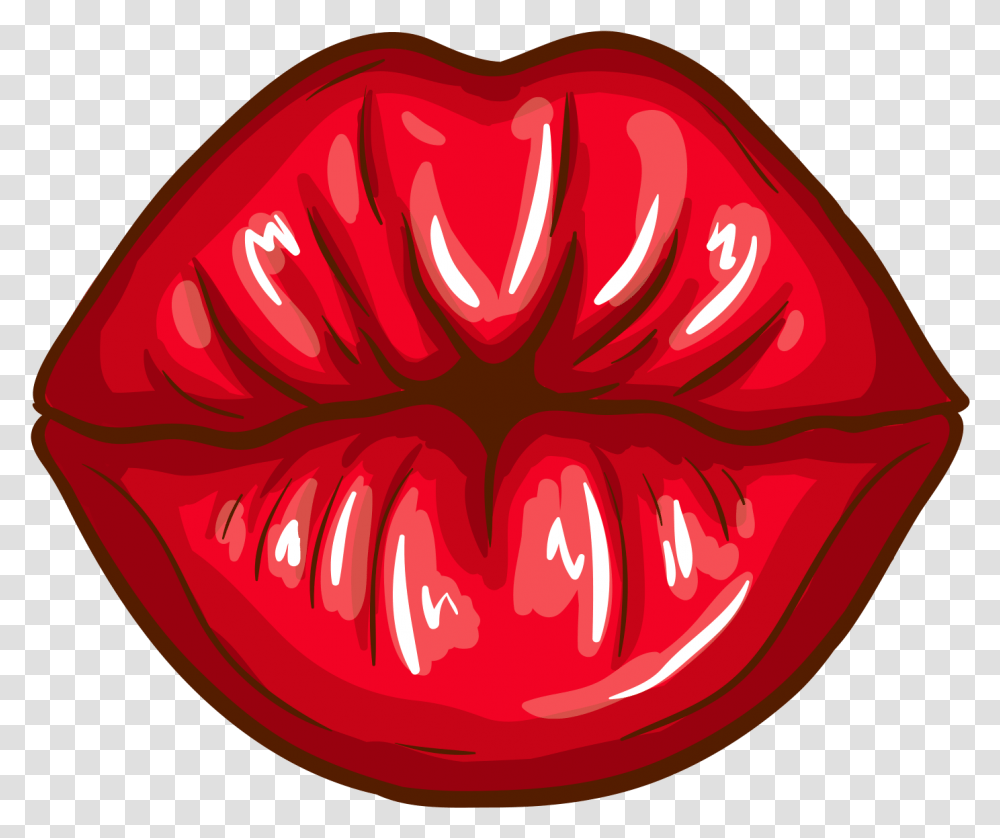 X 2048 Cartoon Background Red Lips, Plant, Food, Flower, Blossom Transparent Png