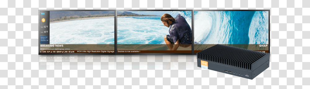 X 3 Video Wall Controller, Person, Water, Outdoors, Monitor Transparent Png