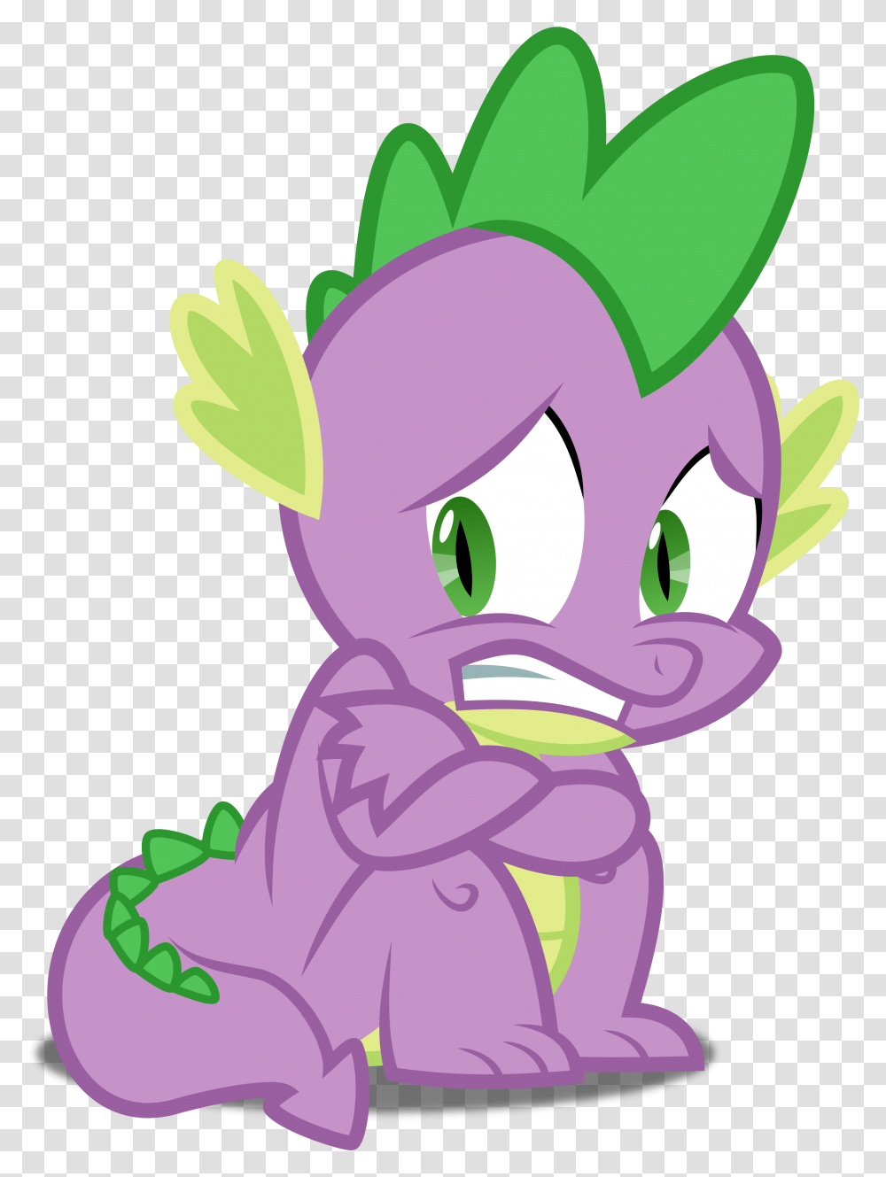 X 3786 My Little Pony Spike Scared, Purple, Floral Design Transparent Png
