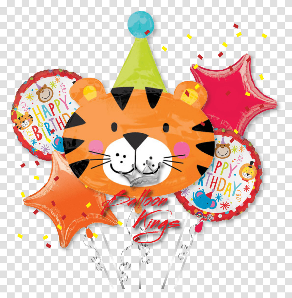 X 4 0 Tiger With A Party Hat, Food, Lollipop, Candy, Birthday Cake Transparent Png
