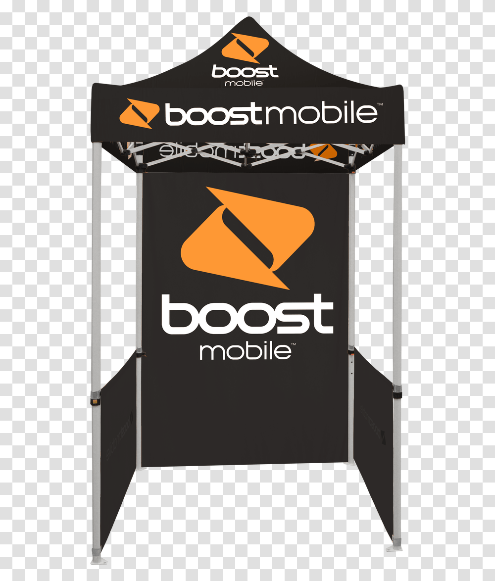 X 5ft Black Boost Mobile Pop Up Tent, Logo, Label Transparent Png