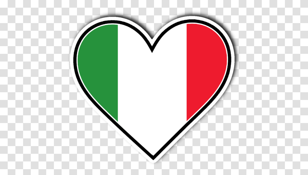 X Die Cut Italian Flag Heart, Label, Sticker Transparent Png