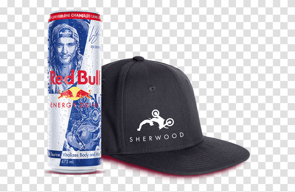X Levi Sherwood Can Levi Sherwood Red Bull Can, Apparel, Baseball Cap, Hat Transparent Png