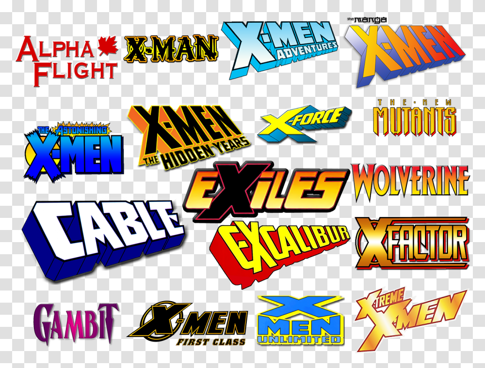 X Men Logo Collection All X Men Logos, Flyer, Poster, Paper, Advertisement Transparent Png