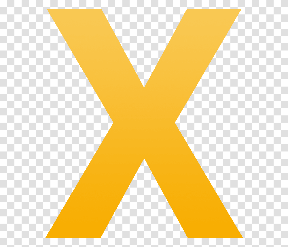 X Theme Tips Orange Cross Mark Icon, Sign, Gold Transparent Png