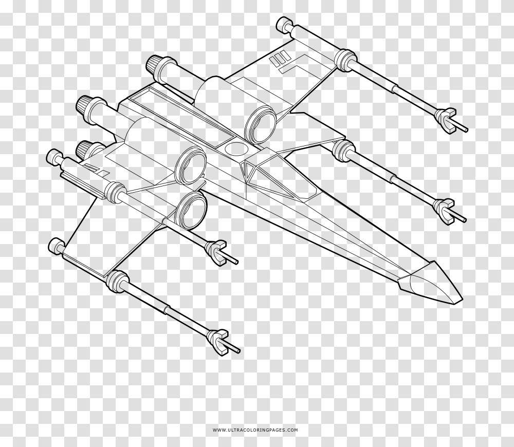 X Wing Coloring Star Wars X Wing, Gray Transparent Png
