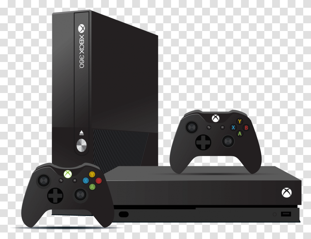 Xbox One And Xbox 360 Consoles And Controllers Game Controller, Electronics, Video Gaming, Mouse, Hardware Transparent Png