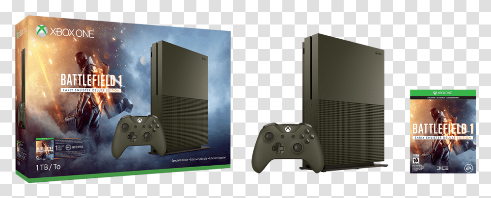 Xbox One S Battlefield 1 Special Edition Bundle Xbox One S Battlefield 1 Bundle, Electronics, Video Gaming, Monitor, Screen Transparent Png