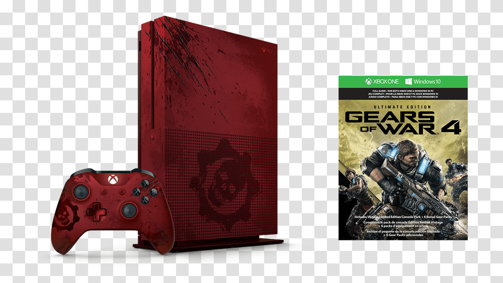 Xbox One S Gears Of War Edition, Person, Gun, Weapon, Electronics Transparent Png