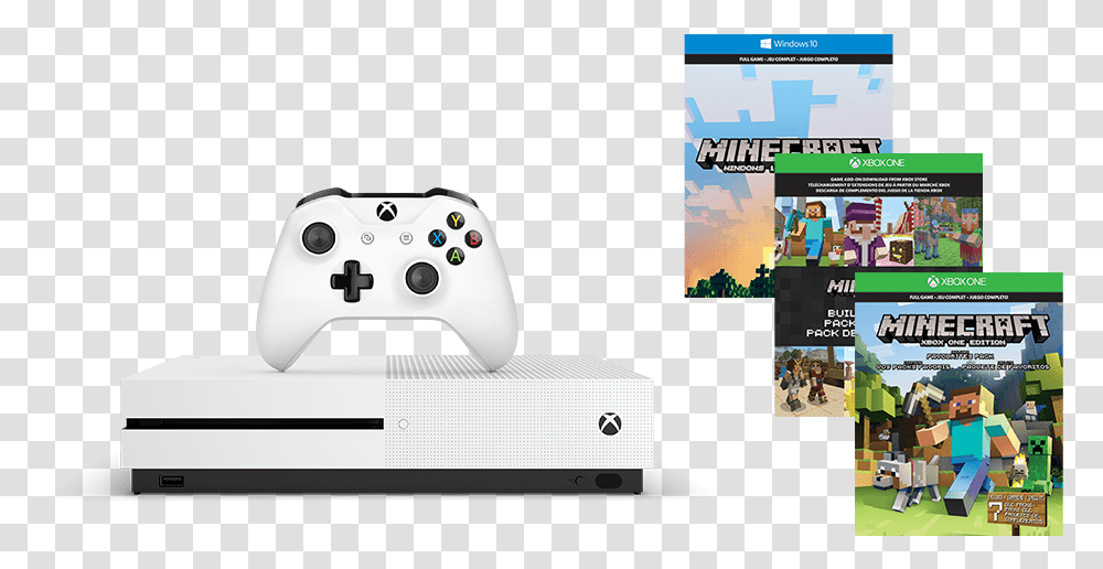 Xbox One S Minecraft Bundle Xbox One S 500gb Minecraft Favorites Console Bundle, Electronics, Person, Human, Joystick Transparent Png