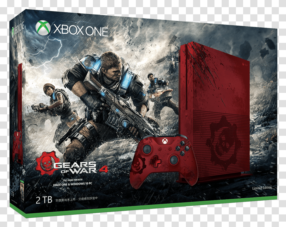 Xboxones Le 2tbconsole Gow4 Apoc Anl Rgb Xbox One S Gear Of War, Person, Human, Halo, Poster Transparent Png