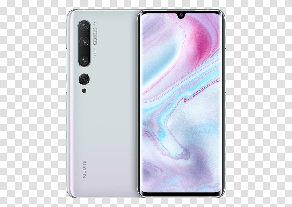 Xiaomi Note 10 White, Mobile Phone, Electronics, Cell Phone Transparent Png